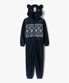 GEMO Combinaison pyjama garçon avec motif nounours Bleu