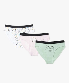 GEMO Culottes fille imprimées avec ceinture contrastante (lot de 3) Multicolore