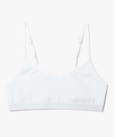 GEMO Brassière fille à fines bretelles blanc vif