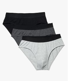 slip homme en coton stretch uni a ceinture elastique (lot de 3) multicoloreB483001_2