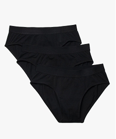 slip homme en coton stretch uni a ceinture elastique (lot de 3) noirB483101_2