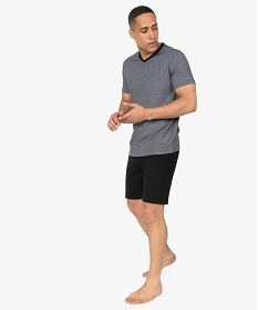 GEMO Pyjashort bicolore en coton homme noir standard