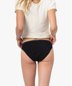 culotte menstruelle en coton stretch et plumetis pour flux abondant - dim protect noir culottesB486101_2