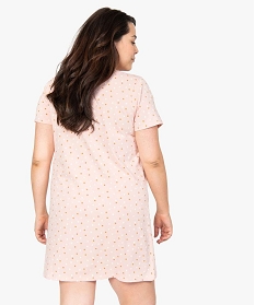 chemise de nuit femme grande taille a manches courtes avec motifs rose nuisettes chemises de nuitB486901_3