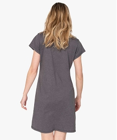 chemise de nuit imprimee a manches courtes femme gris nuisettes chemises de nuitB487301_3