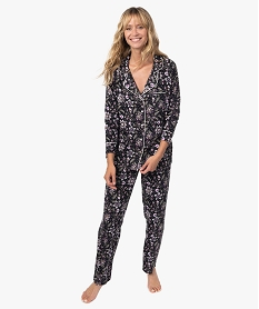 pyjama deux pieces femme   chemise et pantalon imprime pyjamas ensembles vestesB488601_1