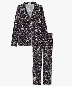 pyjama deux pieces femme   chemise et pantalon imprime pyjamas ensembles vestesB488601_4