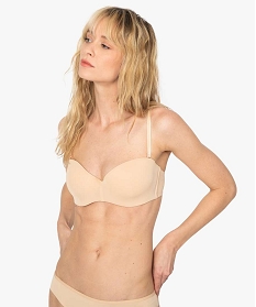 GEMO Soutien-gorge bandeau en microfibre avec bretelles muti-positions Beige