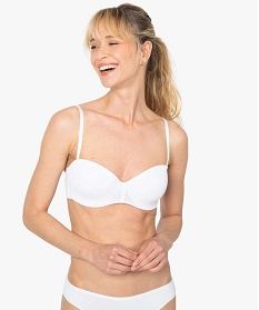 GEMO Soutien-gorge bandeau en microfibre avec bretelles muti-positions blanc vif
