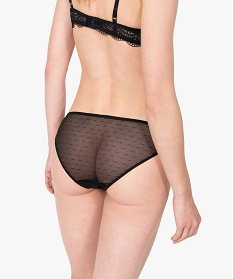 GEMO Culotte en dentelle et tulle femme (lot de 2) Noir