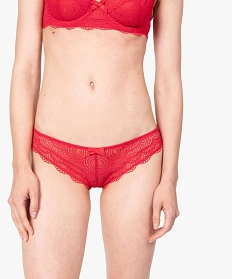 GEMO Culottes en dentelle et tulle femme (lot de 2) rouge standard