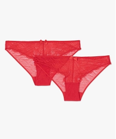 culotte femme en dentelle et tulle (lot de 2) rouge culottesB492801_4