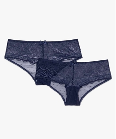 shorty femme en dentelle et tulle (lot de 2) bleu shortiesB495001_4