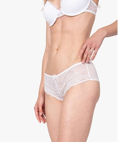 GEMO Shorty en dentelle et tulle femme (lot de 2) Blanc