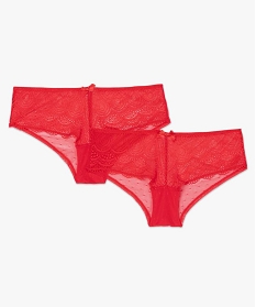 shorty en dentelle et tulle femme (lot de 2) rouge shortiesB495201_4