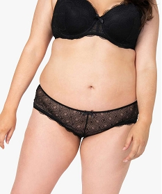 GEMO Shorty en dentelle et tulle femme grande taille Noir