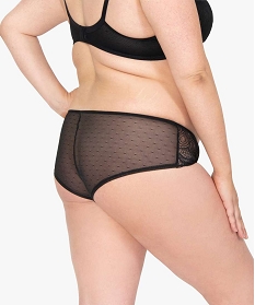 shorty femme grande taille en dentelle et tulle noir shortiesB495301_2