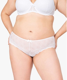 shorty en dentelle et tulle femme grande taille blanc shortiesB495401_1