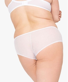 shorty femme grande taille en dentelle et tulle blanc shortiesB495401_2