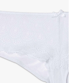 shorty femme grande taille en dentelle et tulle blanc shortiesB495401_4