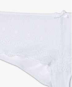 shorty en dentelle et tulle femme grande taille blanc shortiesB495401_4