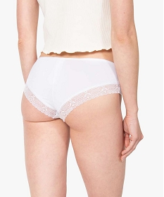 shorty femme en microfibre et dentelle (lot de 2) blancB495601_3