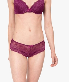 shorty femme en dentelle et tulle (lot de 2) violet shortiesB496001_1