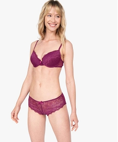 shorty en dentelle et tulle femme (lot de 2) violet shortiesB496001_3