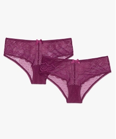 shorty femme en dentelle et tulle (lot de 2) violet shortiesB496001_4