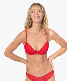 GEMO Soutien-gorge corbeille en dentelle à armatures rouge standard