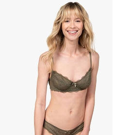 GEMO Soutien-gorge forme corbeille en dentelle femme Vert