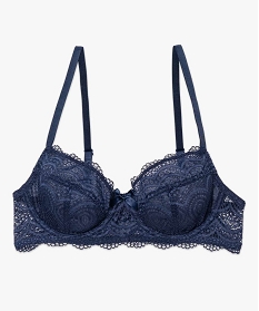 soutien-gorge femme forme corbeille en dentelle bleu soutien gorge avec armaturesB497901_4