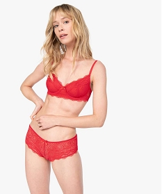 soutien-gorge femme forme corbeille en dentelle rougeB498101_3