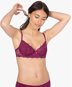 GEMO Soutien-gorge à armatures forme corbeille en dentelle violet chine