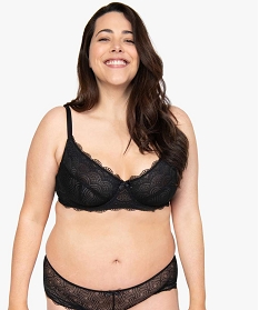 GEMO Soutien-gorge emboitant à armatures en dentelle grande taille Noir