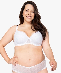 soutien-gorge grande taille a armatures et coques fines blancB500401_1