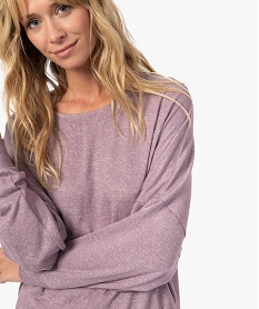 haut de pyjama a manches chauve-souris femme violet hauts de pyjamaB501201_2