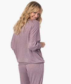 haut de pyjama femme a manches chauve-souris violet hauts de pyjamaB501201_3