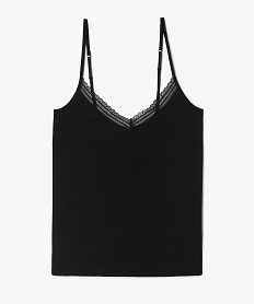 GEMO Débardeur femme grande taille en maille fluide et dentelle Noir