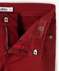 pantalon garcon coupe skinny en toile extensible rouge pantalonsB506601_2