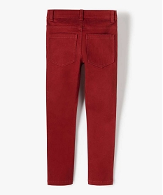 pantalon garcon coupe skinny en toile extensible rouge pantalonsB506601_4