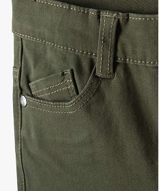 pantalon garcon coupe skinny en toile extensible vert pantalonsB506701_3