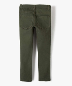 pantalon garcon coupe skinny en toile extensible vert pantalonsB506701_4