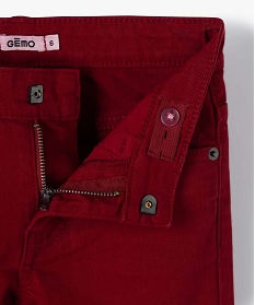 pantalon garcon uni coupe slim extensible rouge pantalonsB506801_2