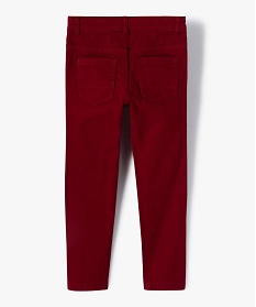 pantalon garcon uni coupe slim extensible rouge pantalonsB506801_3