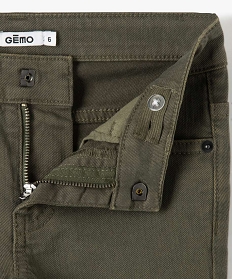 pantalon garcon uni coupe slim extensible vert pantalonsB506901_2