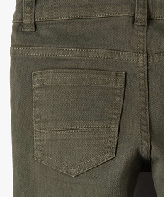 pantalon garcon uni coupe slim extensible vert pantalonsB506901_3