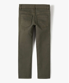 pantalon garcon uni coupe slim extensible vert pantalonsB506901_4