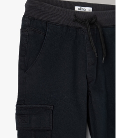 pantalon garcon multipoches en matiere resistante noir pantalonsB507101_2