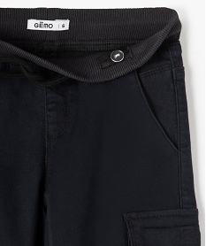 pantalon multipoches en matiere resistante garcon noirB507101_3